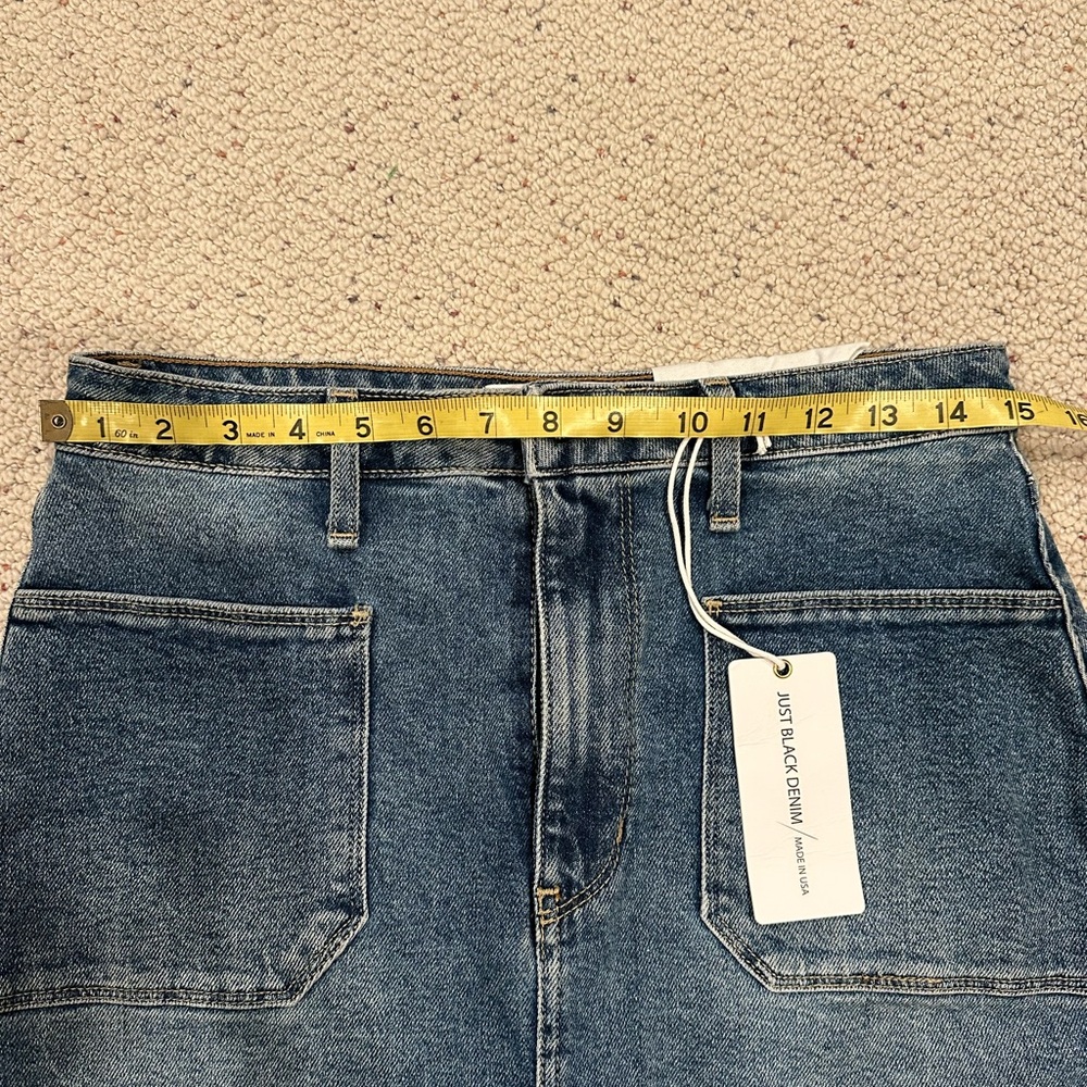 NWT Just Black Women’s Denim Maxi Skirt with front slit - Picture 6 of 6